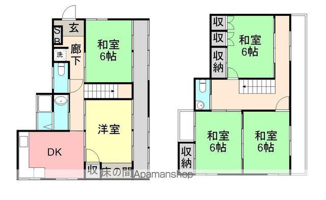 九州新幹線 新八代駅 徒歩18分 2階建 築66年(5DK)の間取り写真