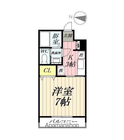 サウスヒルズ(1K/1階)の間取り写真