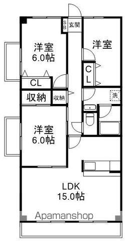 サエラ八千代台(3LDK/3階)の間取り写真