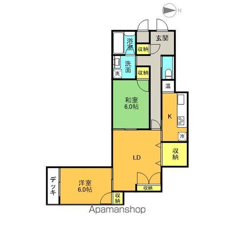 福島県郡山市 1階建 築19年(2LDK)の間取り写真
