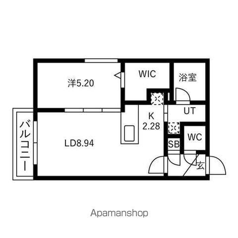 麻生3丁目MS(1LDK/2階)の間取り写真