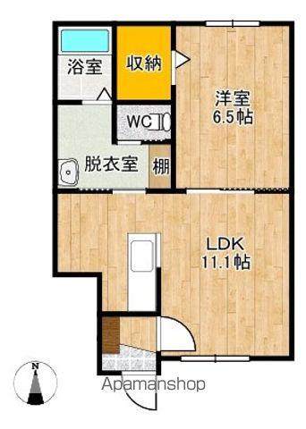 ABODE足寄(1LDK/1階)の間取り写真
