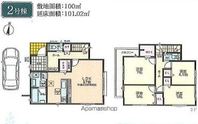 西武鉄道新宿線 下井草駅 徒歩6分 2階建 築1年(4LDK)の間取り写真