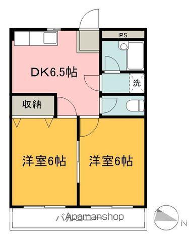 酒商増田屋ビル(2DK/3階)の間取り写真