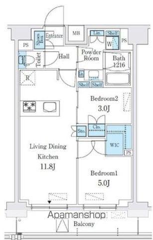 クインテット錦糸公園(2LDK/11階)の間取り写真