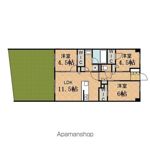サンクレイドル日野Ⅱ(3LDK/1階)の間取り写真
