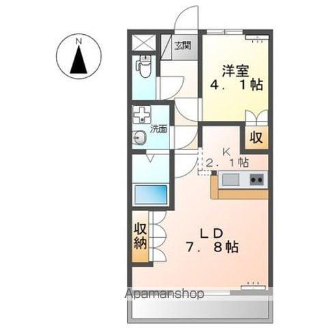 ルミナス・ウッド(1LDK/1階)の間取り写真