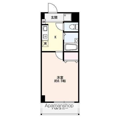 APEX FLAT(1K/3階)の間取り写真