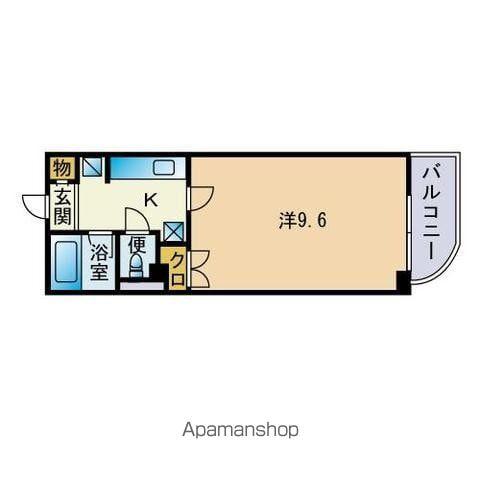 トピア大濠(1K/2階)の間取り写真