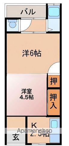 阪和線 六十谷駅 徒歩6分 2階建 築57年(2K/1階)の間取り写真
