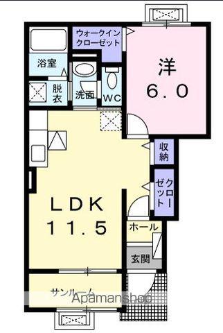 大船渡線 摺沢駅 徒歩8分 2階建 築10年(1LDK/1階)の間取り写真