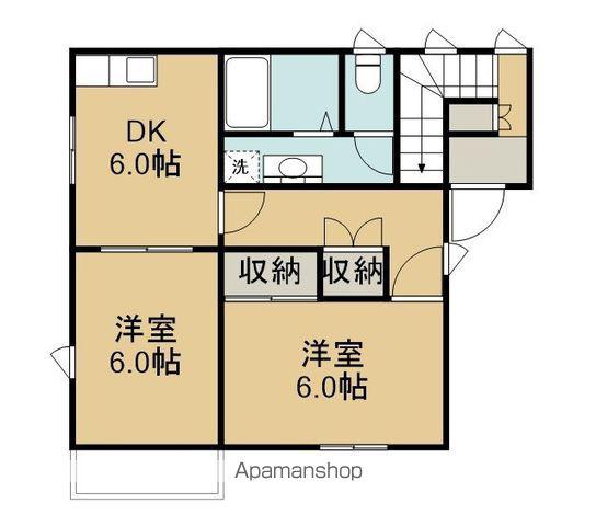ベルエアガーデンA棟(2DK/2階)の間取り写真
