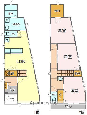静岡鉄道静岡清水線 入江岡駅 徒歩3分 2階建 築9年(3LDK)の間取り写真