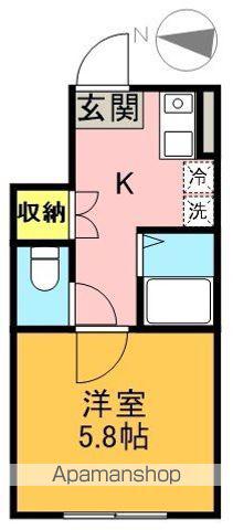 マーレ明大前Ⅱ(1K/1階)の間取り写真