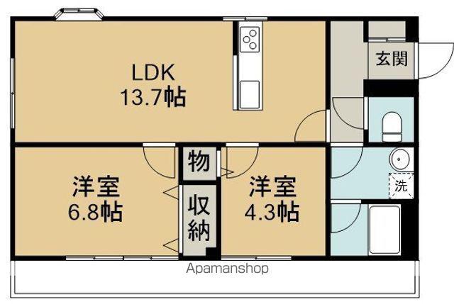 第5山中マンション(2LDK/3階)の間取り写真