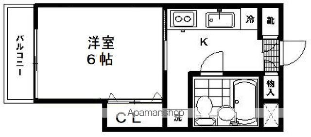 第五白鳥ビル(1K/4階)の間取り写真