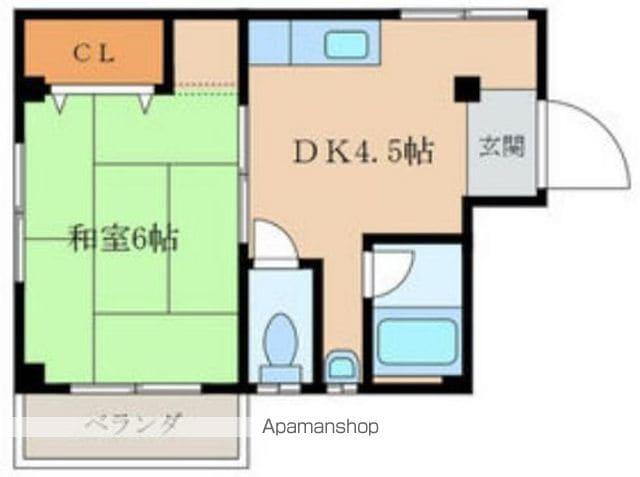 ハイツさつき Ⅱ(1DK/1階)の間取り写真