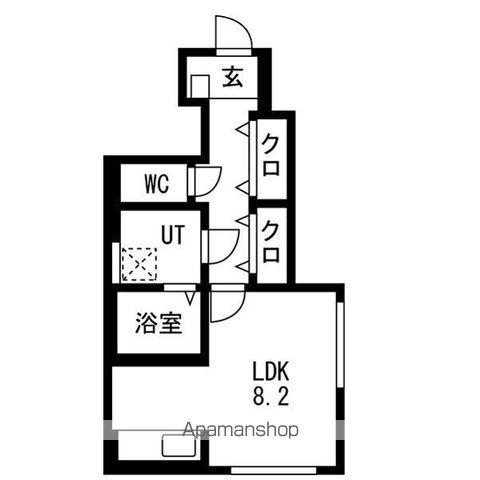 GRANDIR城北(ワンルーム/1階)の間取り写真
