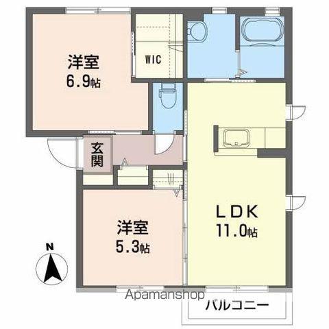 シャーメゾン堀口A(2LDK/2階)の間取り写真