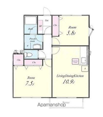 フラワーコーポⅦ(2LDK/1階)の間取り写真