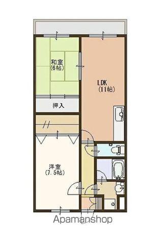 エスペラント(2LDK/1階)の間取り写真