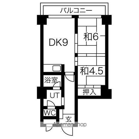 ドミ16中島公園(2DK/3階)の間取り写真