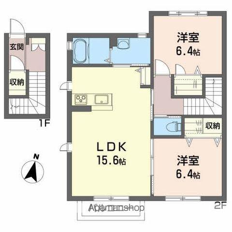 安齋ハイツⅢ(2LDK/2階)の間取り写真