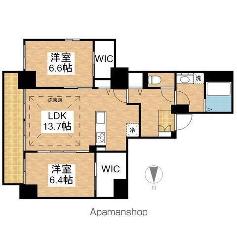 GRAND CHAINON金山(2LDK/9階)の間取り写真