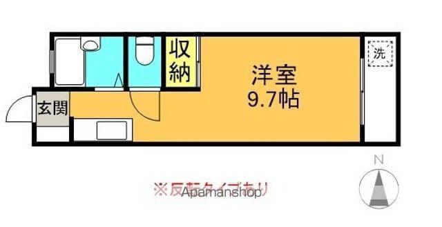 ハイツ島塚(ワンルーム/2階)の間取り写真