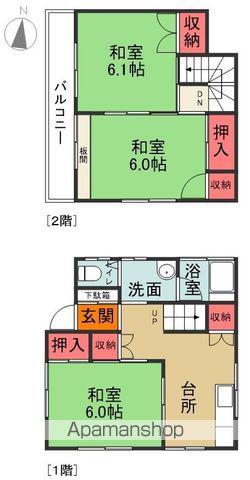 常磐線 四ツ倉駅 徒歩18分 2階建 築37年(3K)の間取り写真