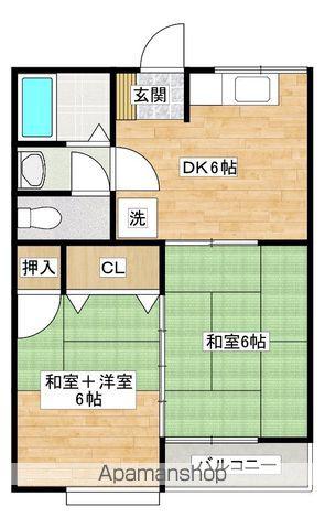 霧島コーポ(2DK/2階)の間取り写真