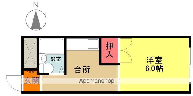 ヒルズビレッジ(1DK/2階)の間取り写真