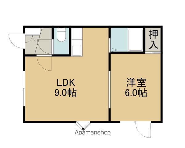 グランドハウスB(1DK/3階)の間取り写真