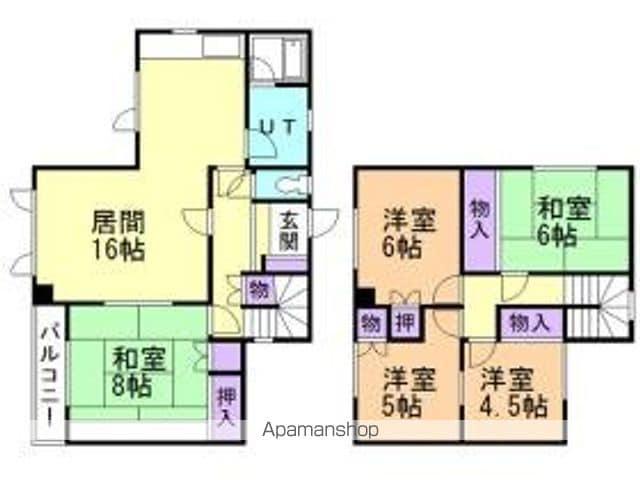 函館本線 手稲駅 徒歩15分 2階建 築40年(5LDK)の間取り写真