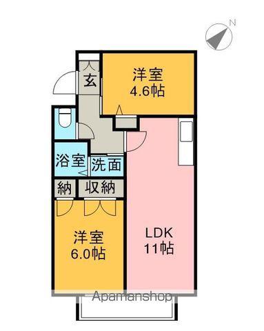 サニーコート亀崎 A棟(2LDK/2階)の間取り写真