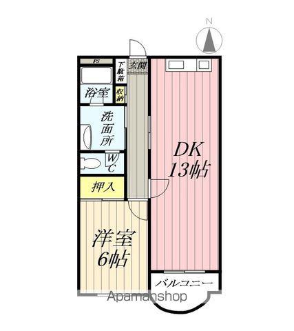 システムマンション早稲田(1DK/1階)の間取り写真