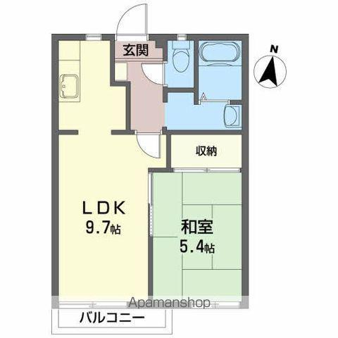 プライム・パークB(1LDK/2階)の間取り写真