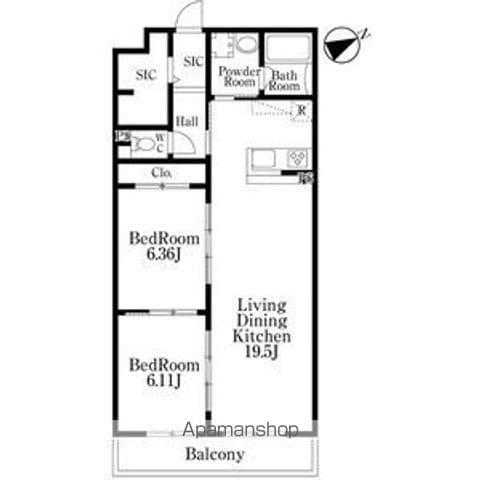 GRAN DUKE千種RUBINO(2LDK/4階)の間取り写真