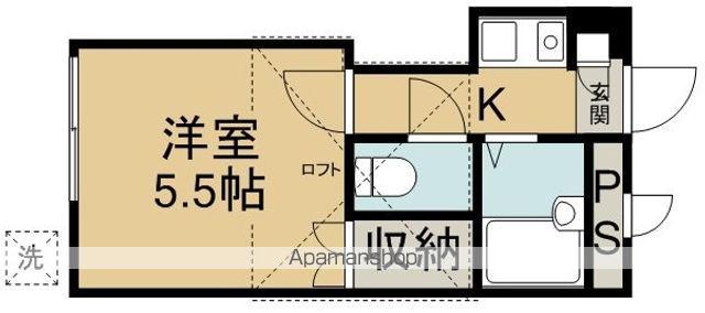 フリーダムC棟(1K/2階)の間取り写真
