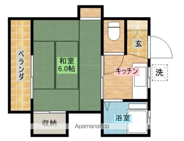 奥野ハイツ(1K/2階)の間取り写真