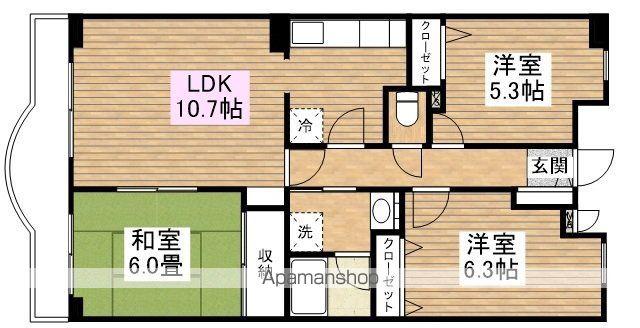 大塚ヴィレッヂ(3LDK/2階)の間取り写真
