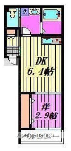 MARK DUO三郷(1DK/2階)の間取り写真