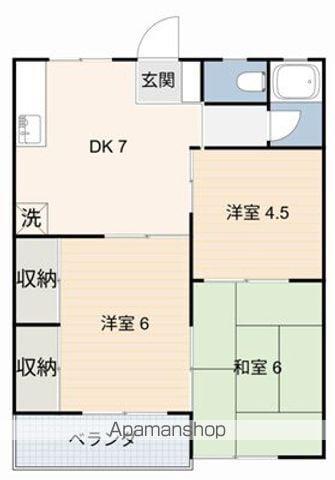 藤橋ビル(3DK/2階)の間取り写真