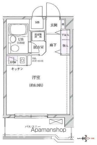 シャルマン中野坂上(ワンルーム/4階)の間取り写真