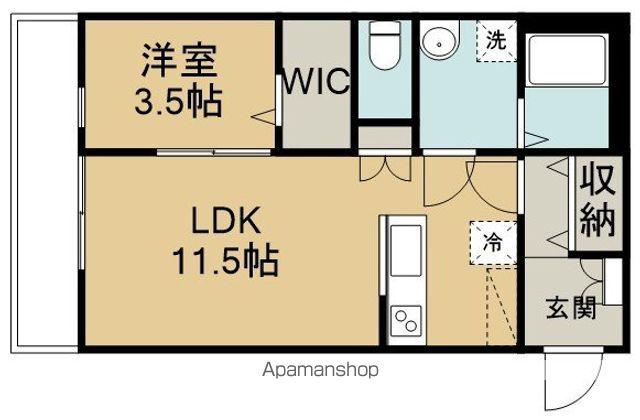 パームコテージ川越20番館(1LDK/2階)の間取り写真