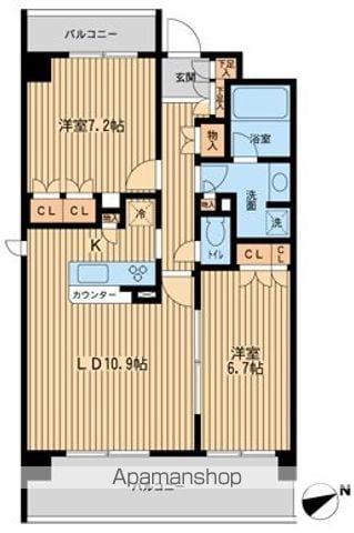 HF若林公園レジデンス(2LDK/5階)の間取り写真
