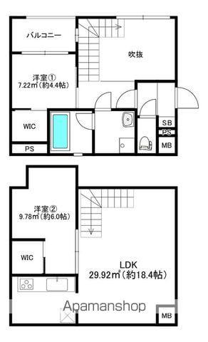 MODERN ASPIRATION 薬院COURT 2丁目(2LDK/1階)の間取り写真