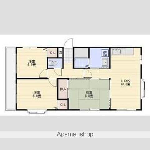 デュエットかもしか(3LDK/2階)の間取り写真