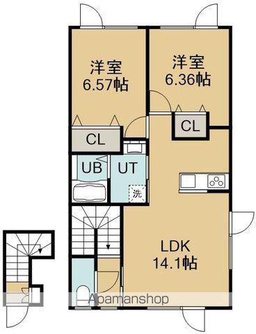 ネストインK(2LDK/2階)の間取り写真
