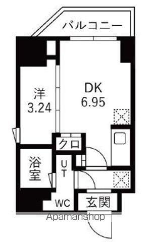 TRADIS森下(1DK/1階)の間取り写真